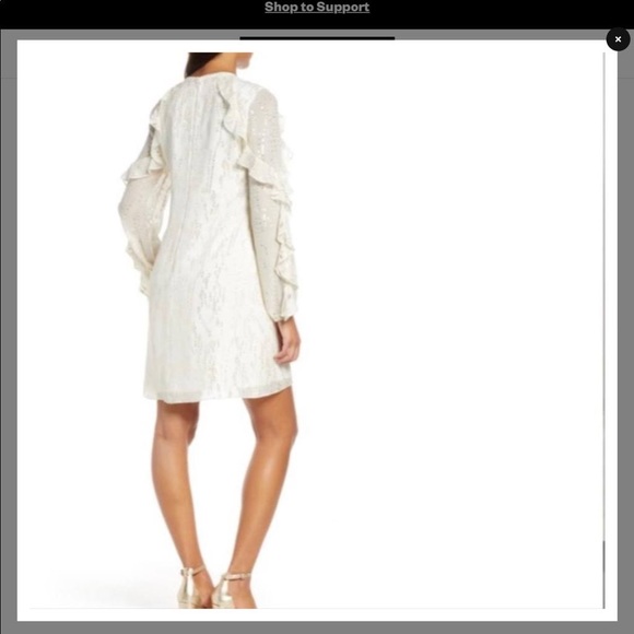 Lilly Pulitzer Coconut White Silk Dress Gold Shimmer Size 4 - Picture 3 of 5